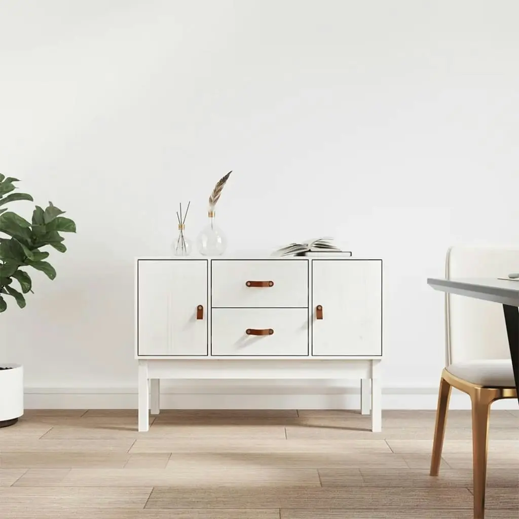 Sideboard White 110x40x78 cm Solid Wood Pine 823525