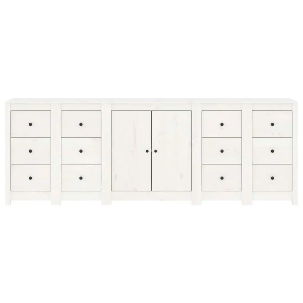 Sideboard White 230x35x80 cm Solid Wood Pine 3114085