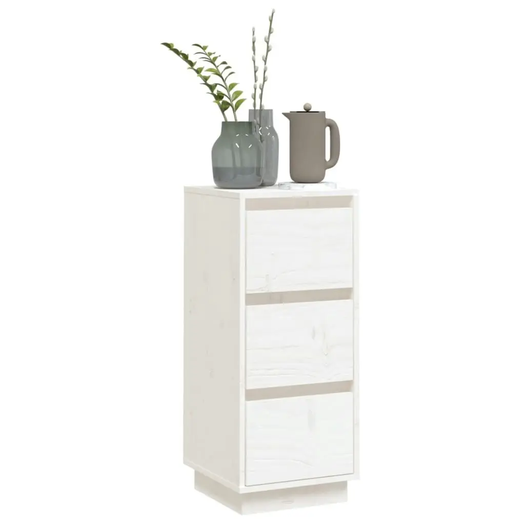 Sideboard White 32x34x75 cm Solid Wood Pine 813367