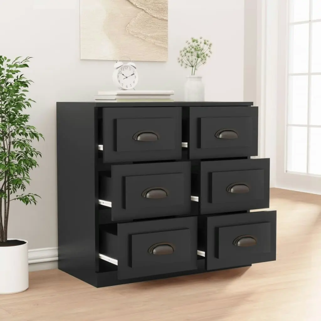 Sideboard Black 70x35.5x67.5 cm Engineered Wood 816433