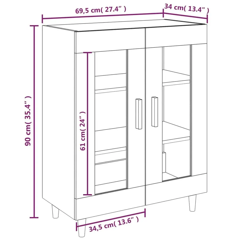 Sideboard White 69.5x34x90 cm Engineered Wood 812114