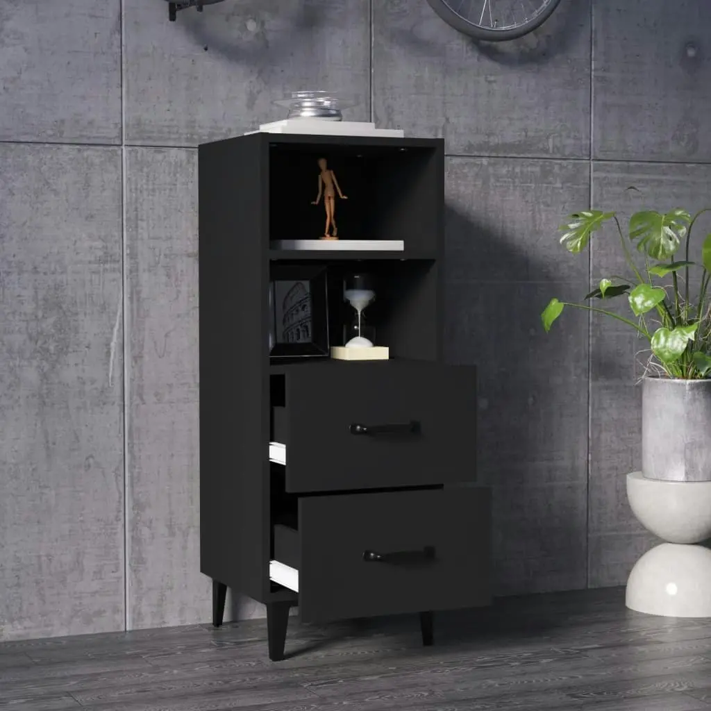 Sideboard Black 34.5x34x90 cm Engineered Wood 812367