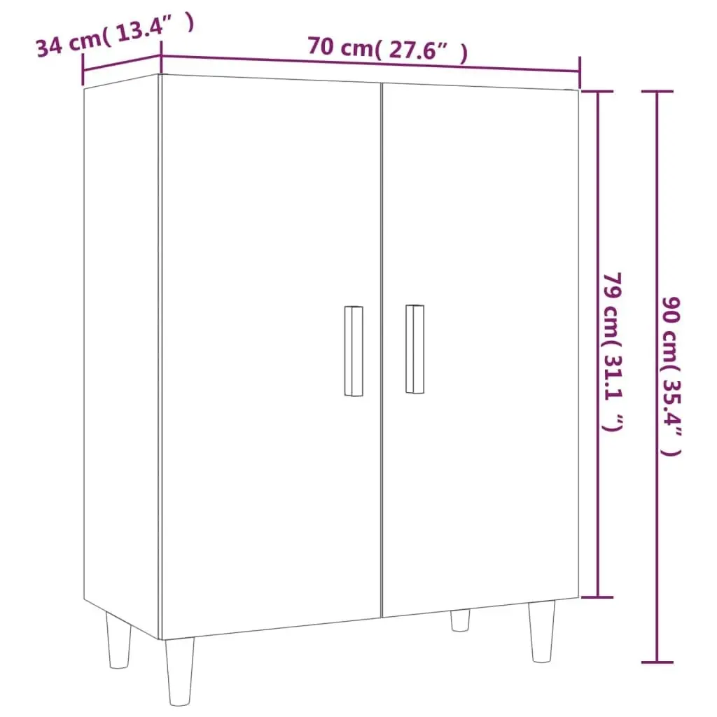 Sideboard White 70x34x90 cm Engineered Wood 812096