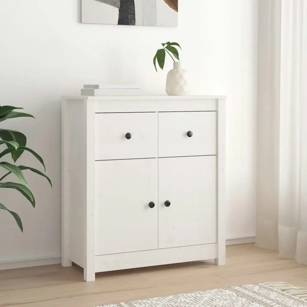 Sideboard White 70x35x80 cm Solid Wood Pine 813750