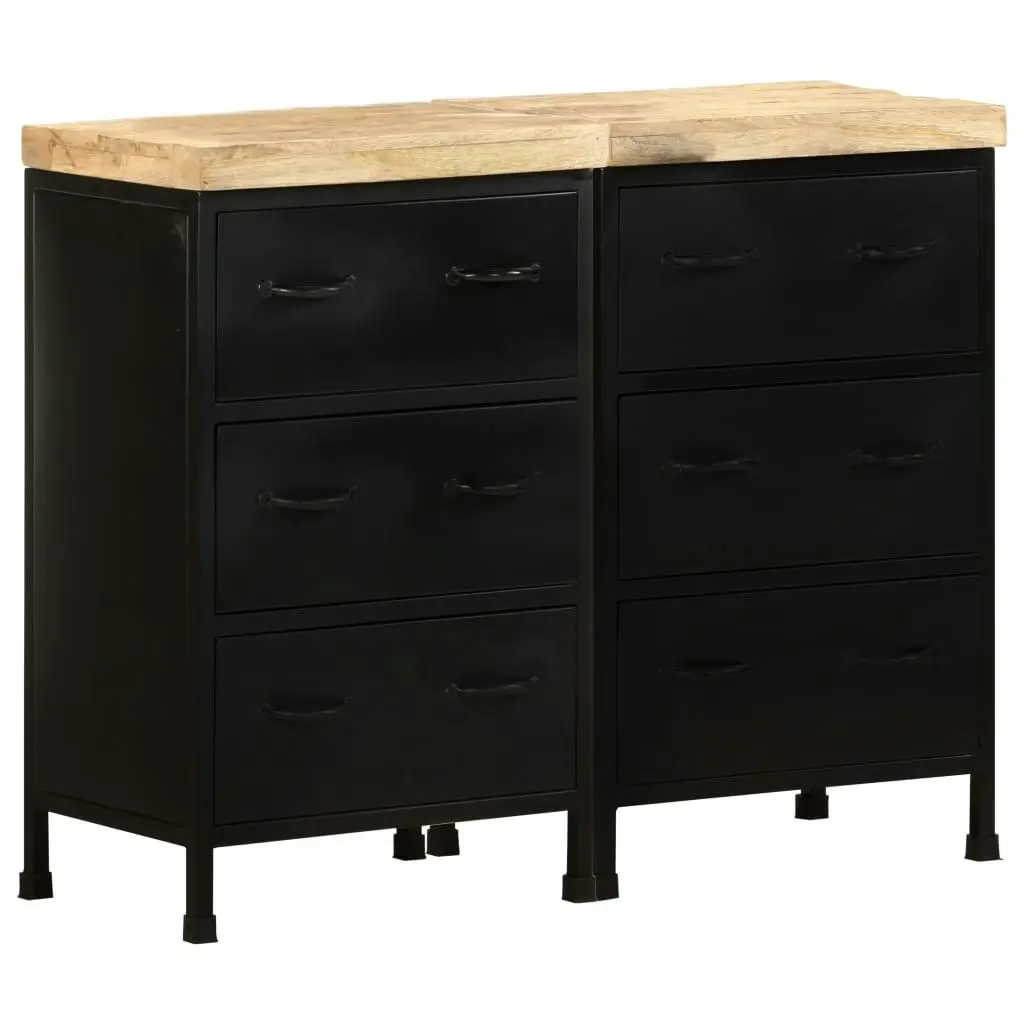 Sideboard with 6 Drawers Rough Mango Wood 3074905