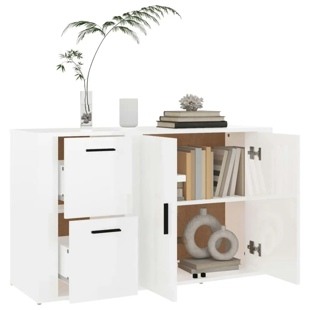 Sideboard High Gloss White 100x33x59.5 cm Engineered Wood 820998