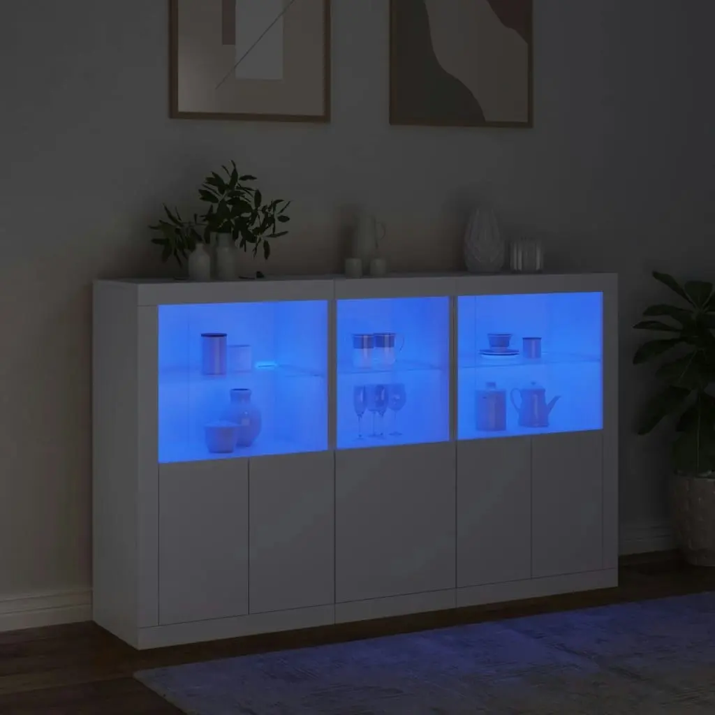 Sideboard with LED Lights White 162x37x100 cm 3209142