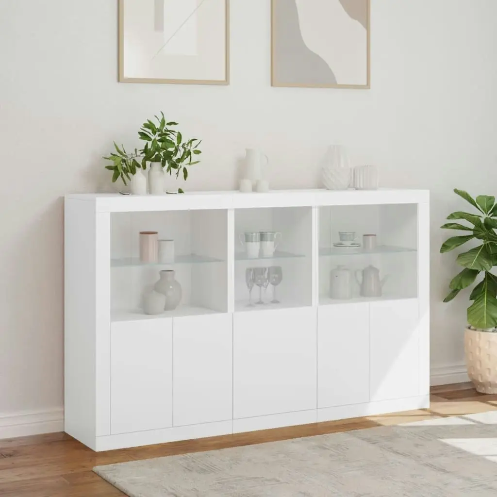 Sideboard with LED Lights White 162x37x100 cm 3209142