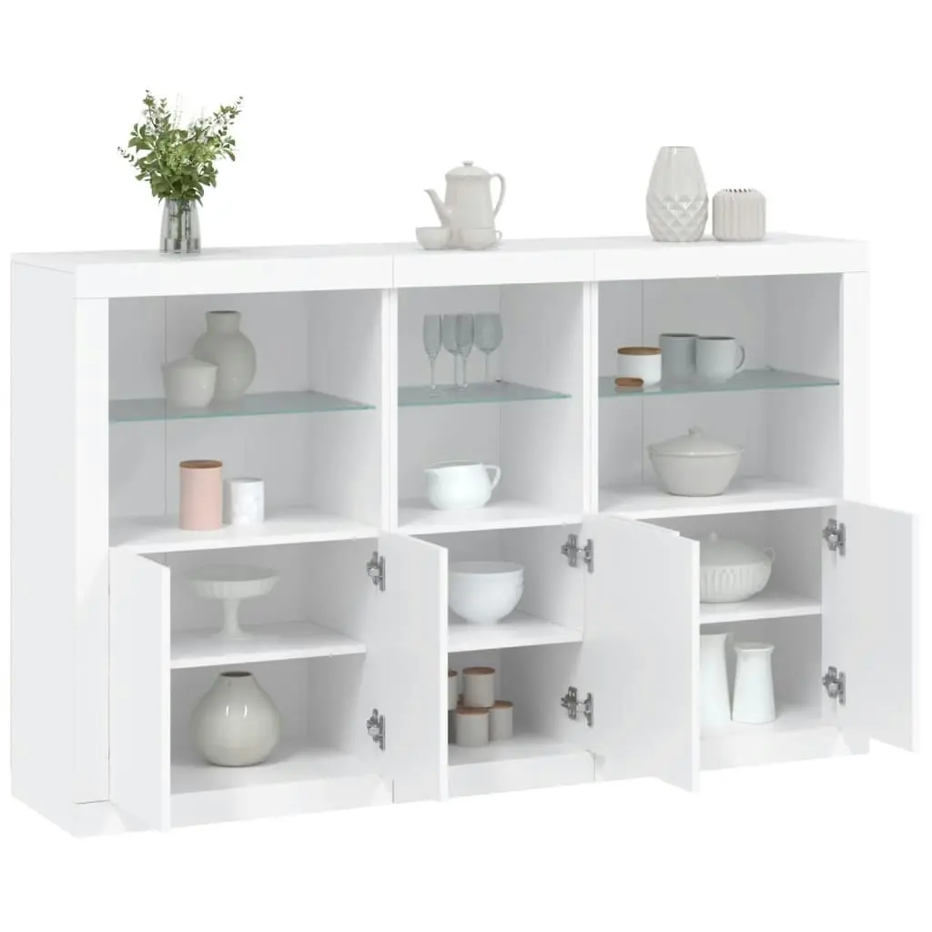 Sideboard with LED Lights White 162x37x100 cm 3209142