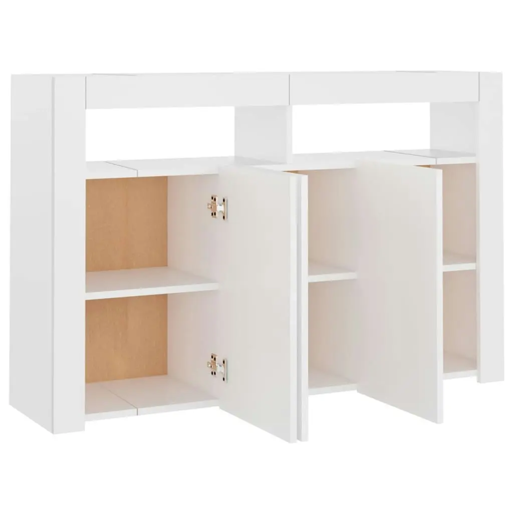 Sideboard with LED Lights White 115.5x30x75 cm 804337