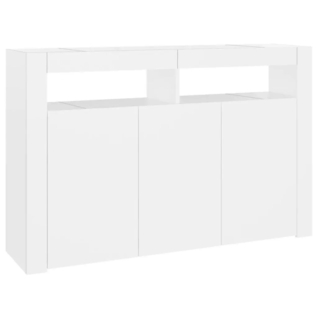 Sideboard with LED Lights White 115.5x30x75 cm 804337