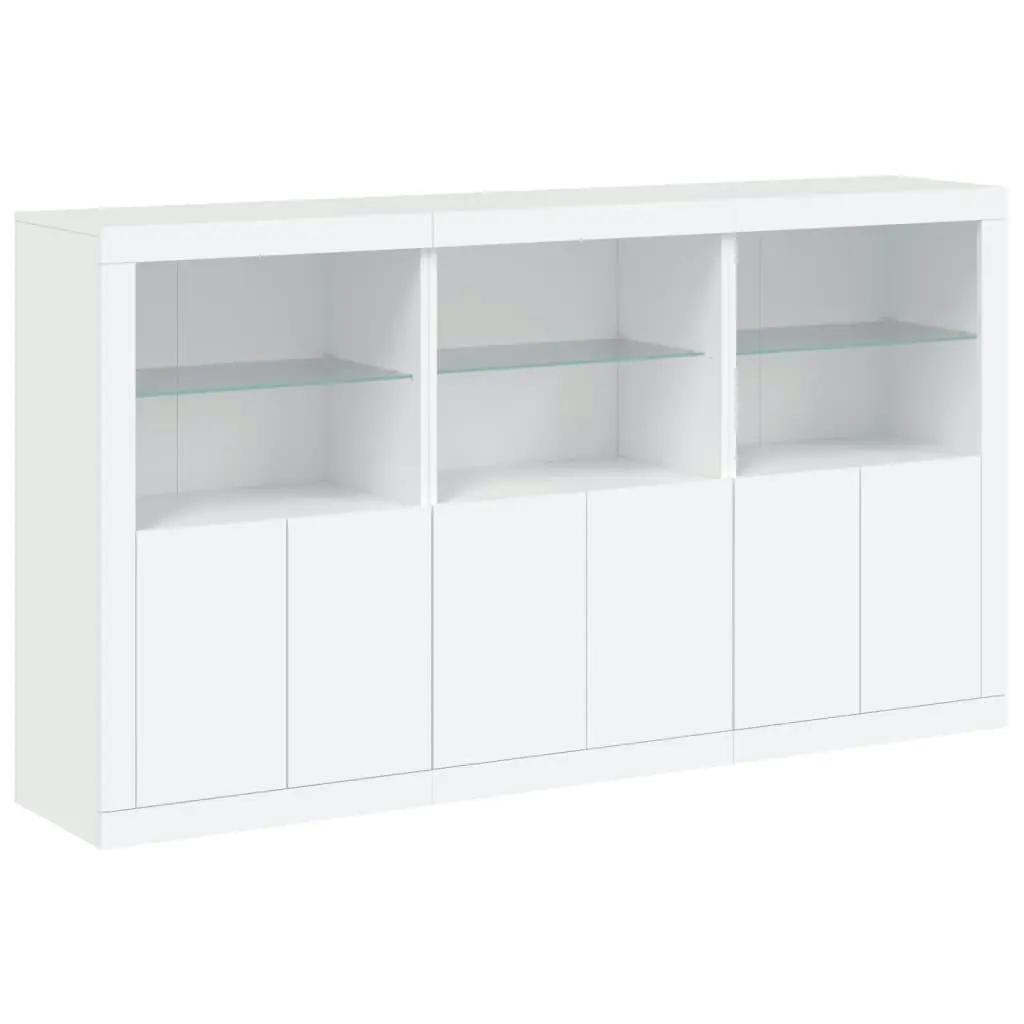 Sideboard with LED Lights White 181.5x37x100 cm 3209149