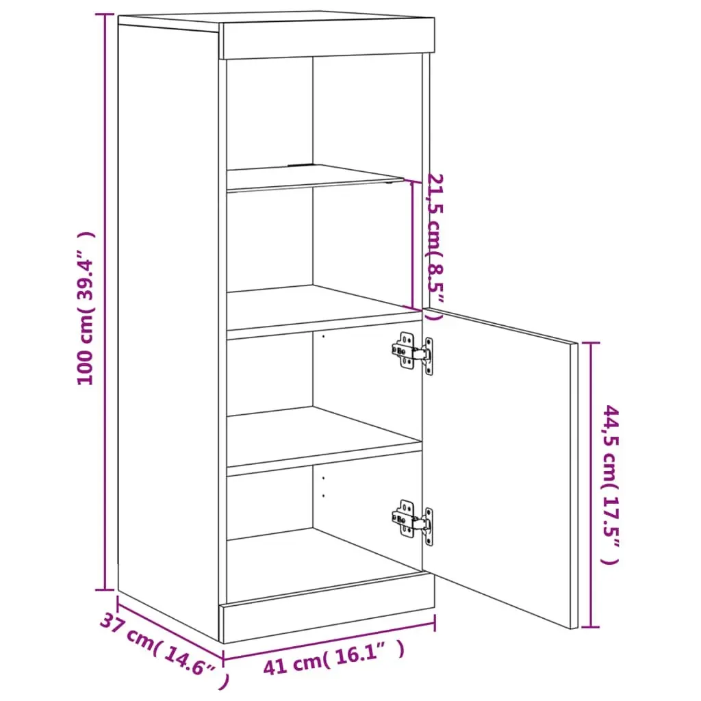 Sideboard with LED Lights White 41x37x100 cm 836686