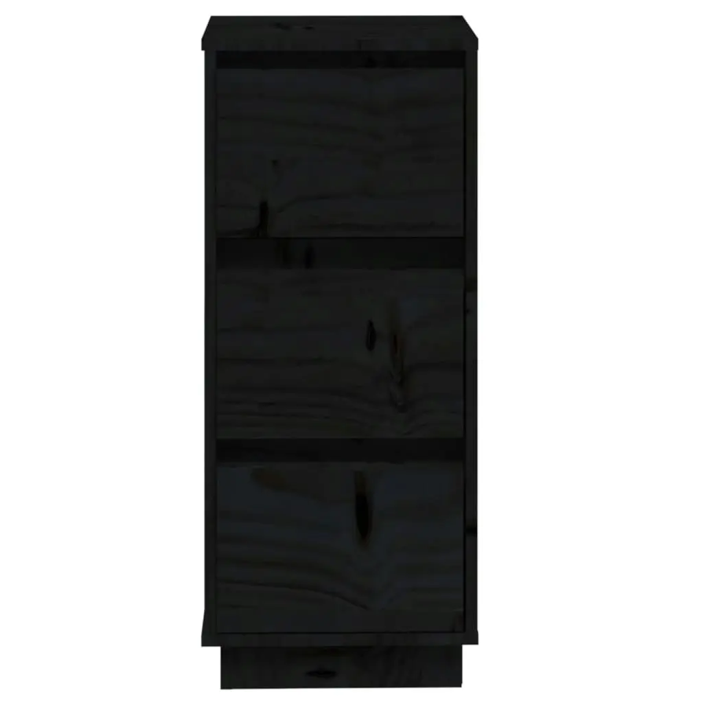 Sideboards 2 pcs Black 32x34x75 cm Solid Wood Pine 813374