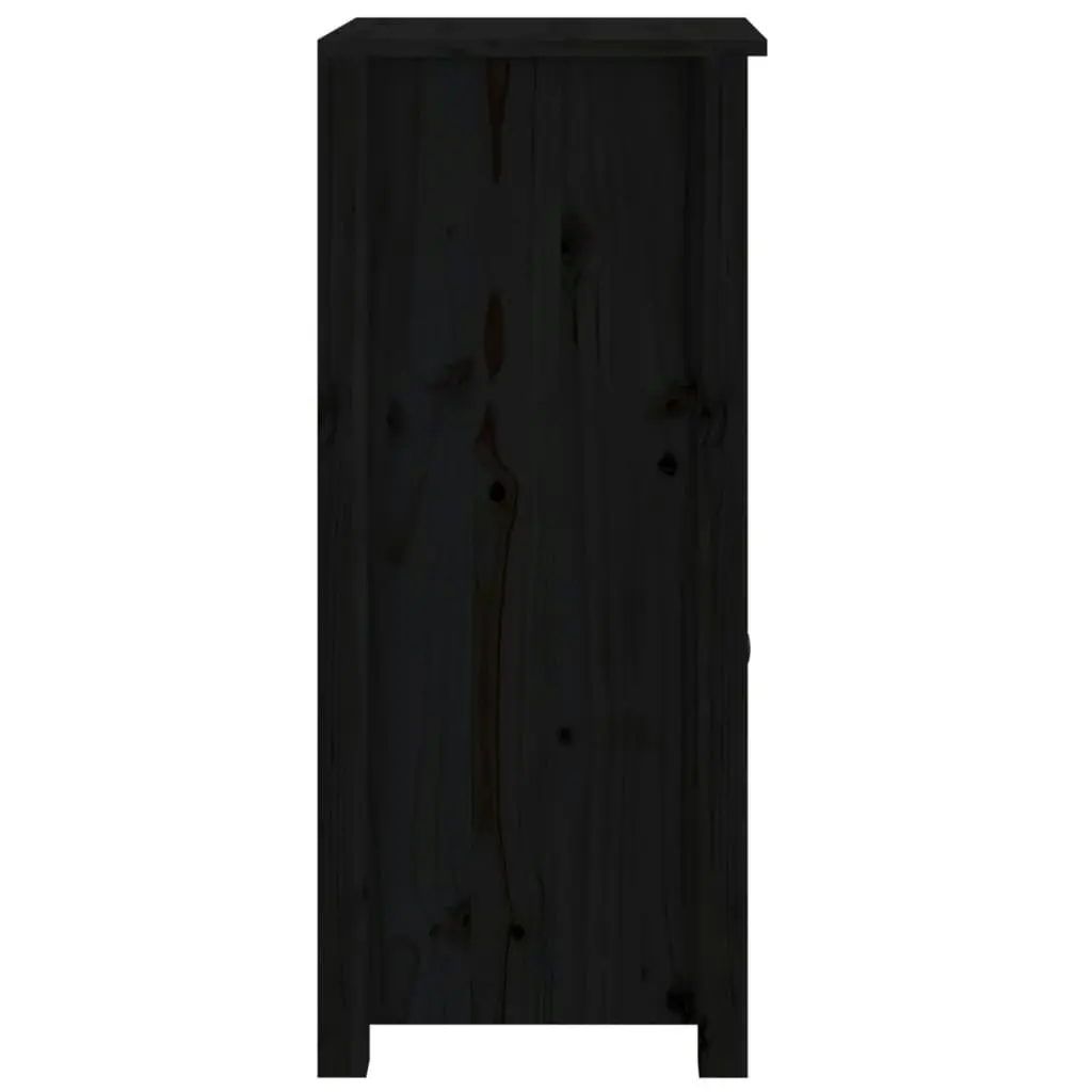 Sideboards 2 pcs Black 40x35x80 cm Solid Wood Pine 813763