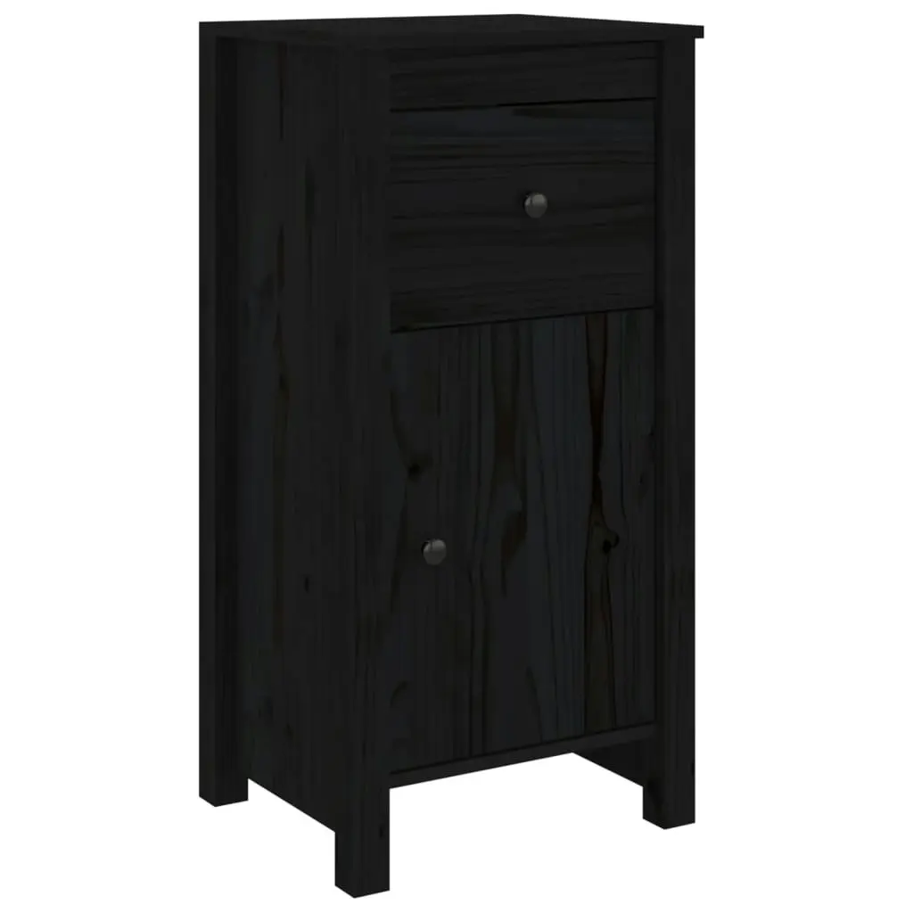 Sideboards 2 pcs Black 40x35x80 cm Solid Wood Pine 813763