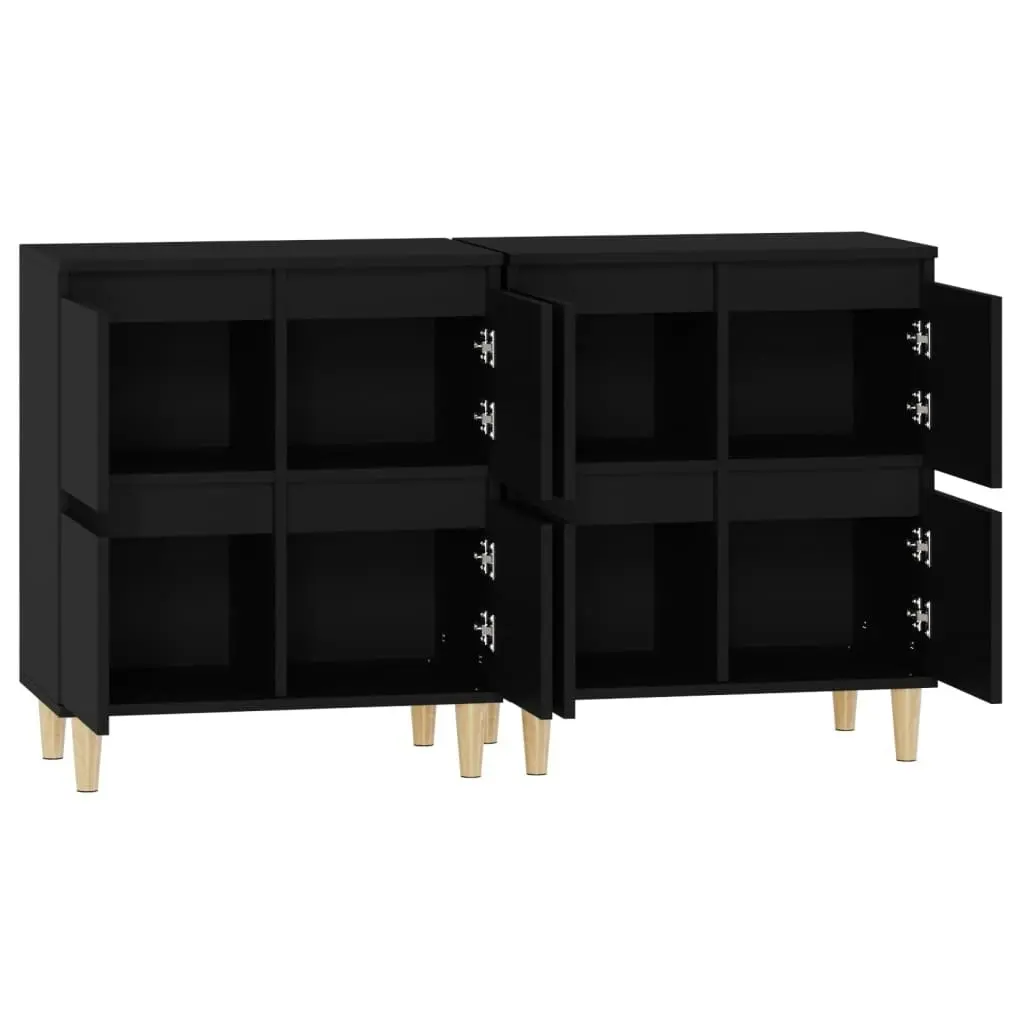 Sideboards 2 pcs Black 60x35x70 cm Engineered Wood 3185752