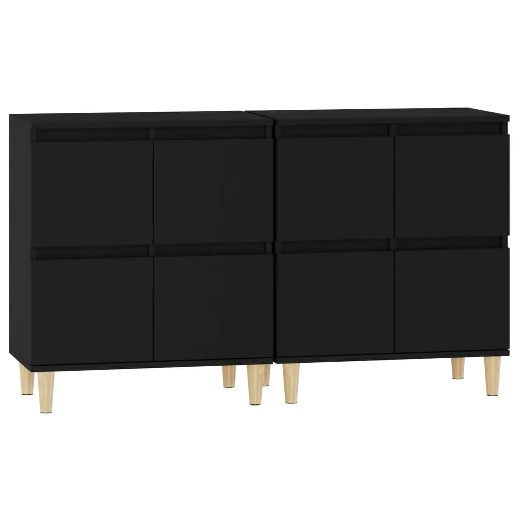 Sideboards 2 pcs Black 60x35x70 cm Engineered Wood 3185752