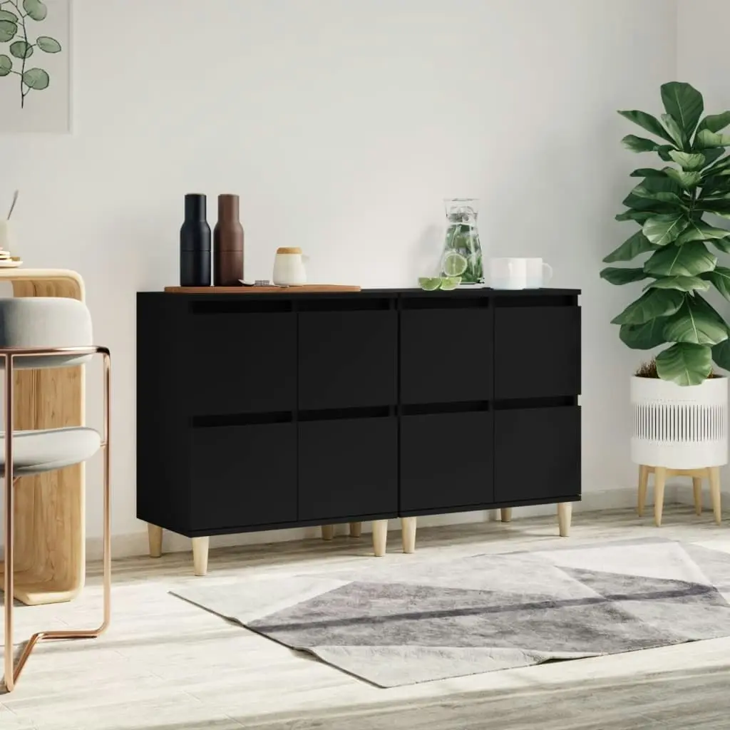 Sideboards 2 pcs Black 60x35x70 cm Engineered Wood 3185752