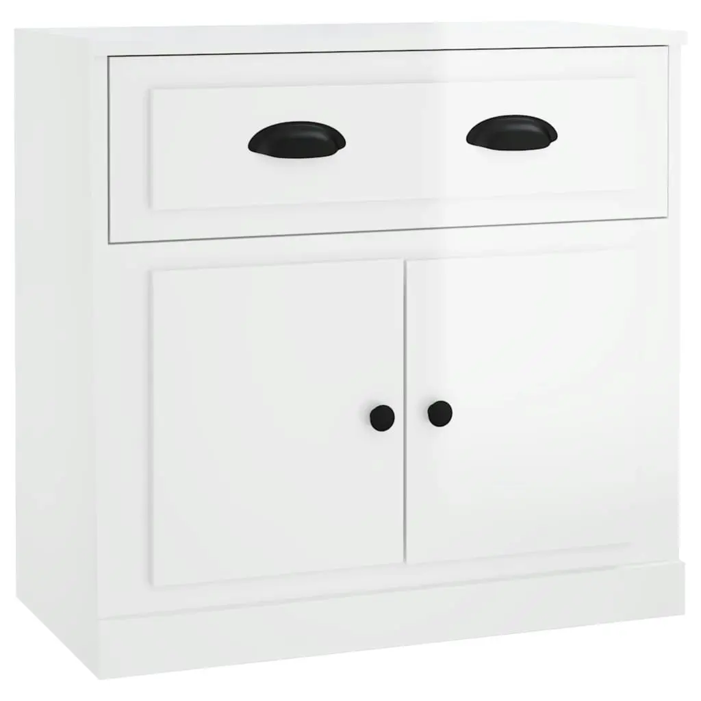 Sideboards 2 pcs High Gloss White Engineered Wood 3185265