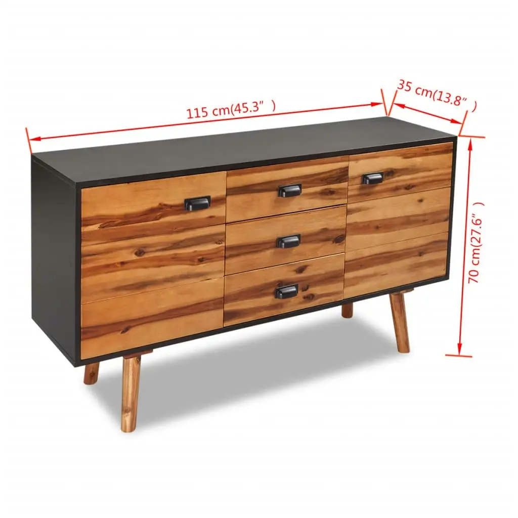 Sideboard Solid Acacia Wood 115x35x70 cm 243900