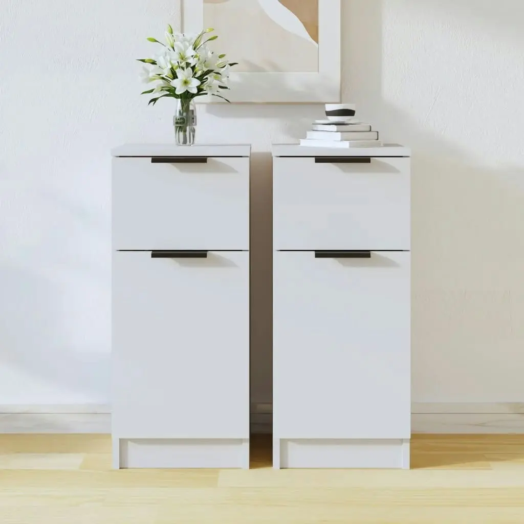 Sideboards 2 pcs White 30x30x70 cm Engineered Wood 811116