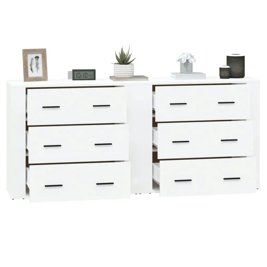 Sideboards 2 pcs White Engineered Wood 3185407