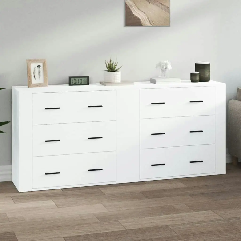 Sideboards 2 pcs White Engineered Wood 3185407