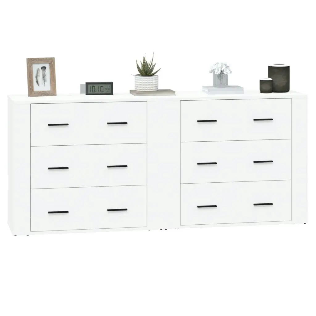 Sideboards 2 pcs White Engineered Wood 3185407