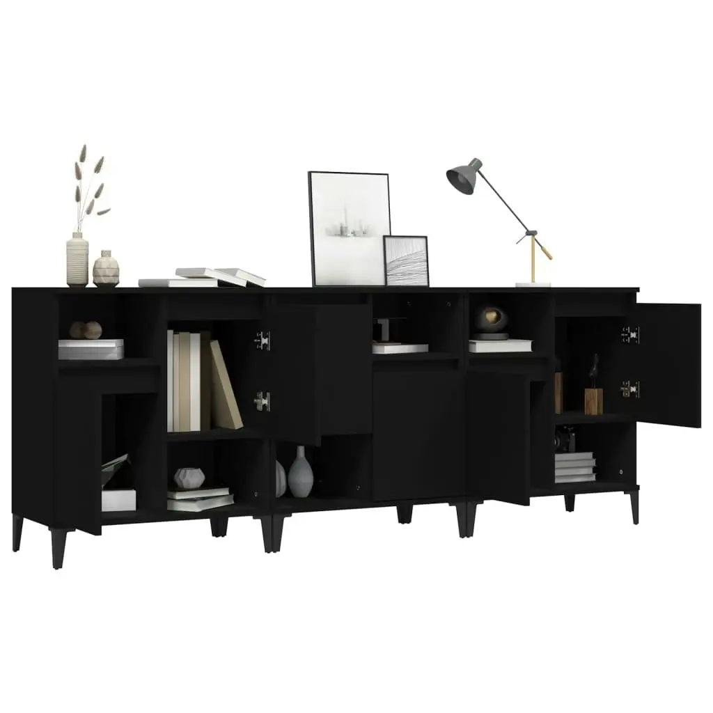 Sideboards 3 pcs Black 60x35x70 cm Engineered Wood 3185744