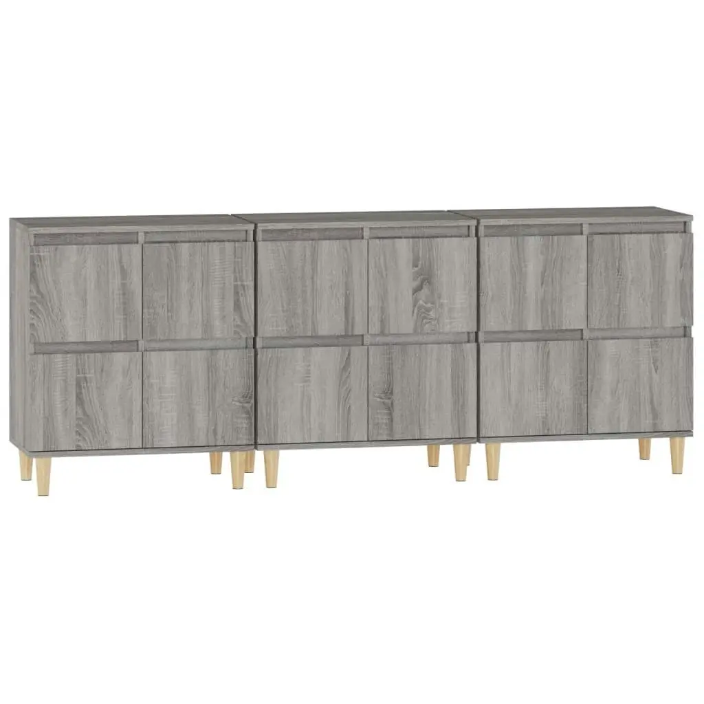 Sideboards 3 pcs Grey Sonoma 60x35x70 cm Engineered Wood 3185773