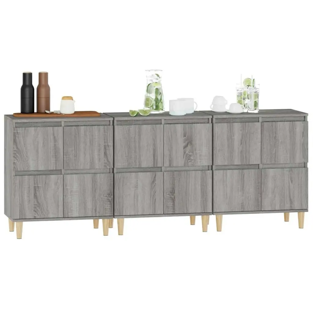 Sideboards 3 pcs Grey Sonoma 60x35x70 cm Engineered Wood 3185773