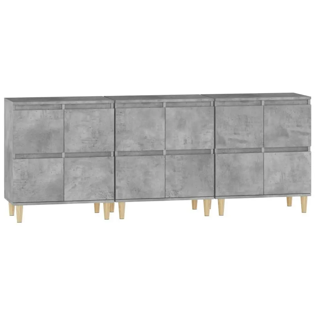 Sideboards 3 pcs Concrete Grey 60x35x70 cm Engineered Wood 3185771