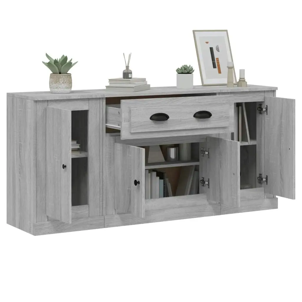 Sideboards 3 pcs Grey Sonoma Engineered Wood 3185277