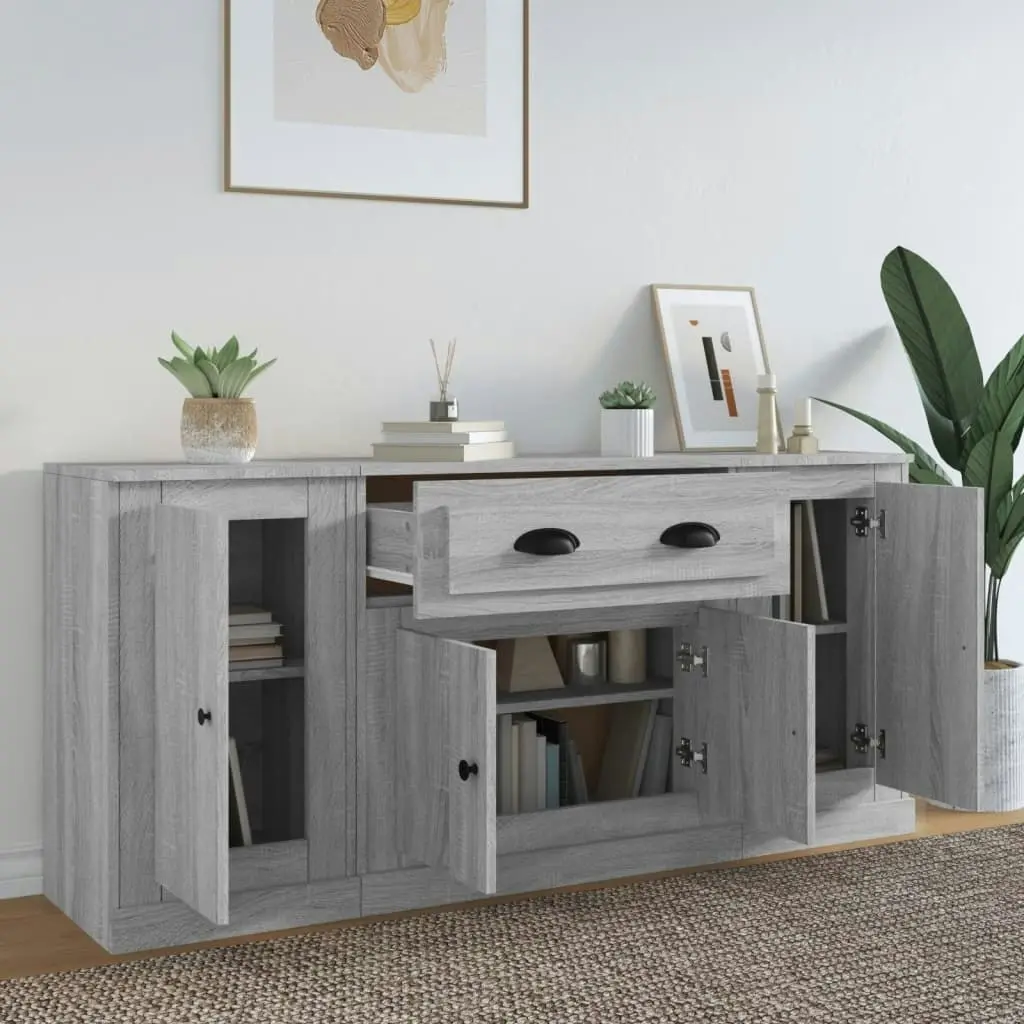 Sideboards 3 pcs Grey Sonoma Engineered Wood 3185277