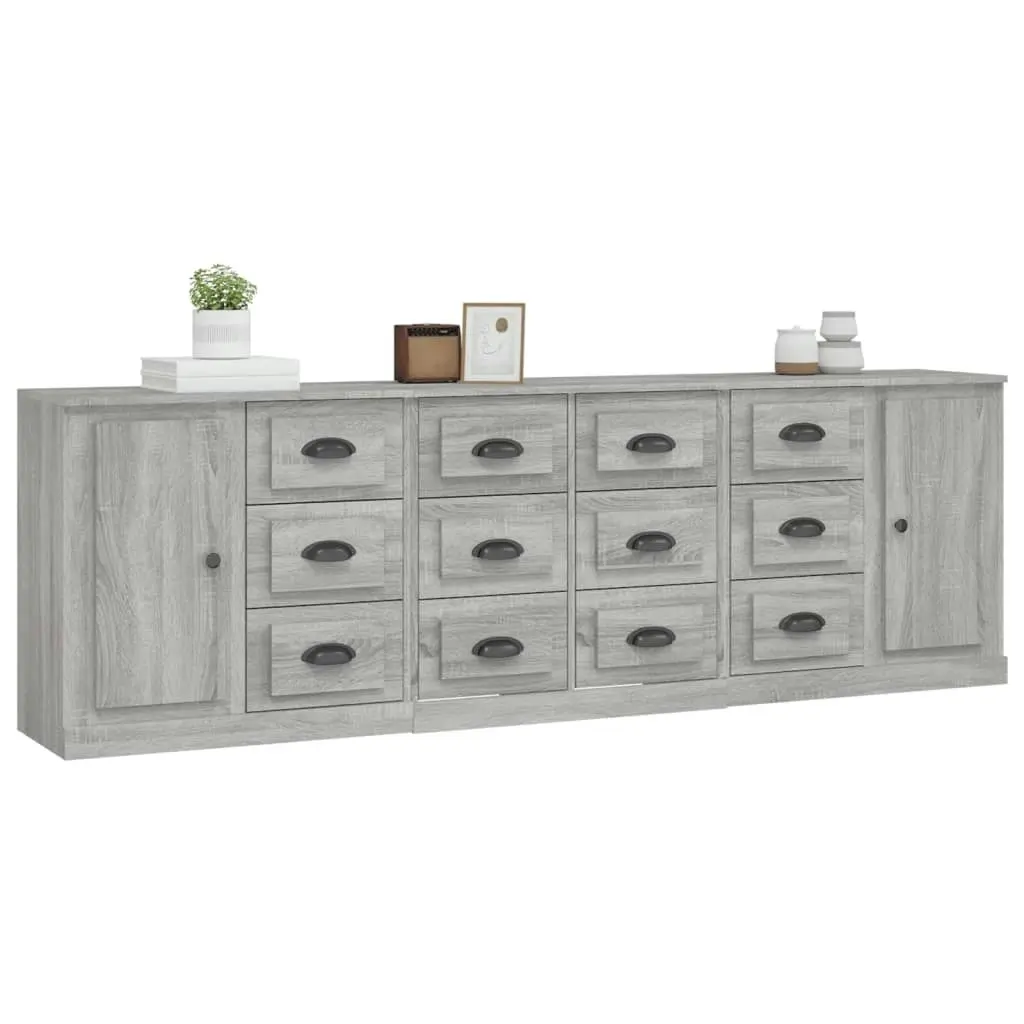 Sideboards 3 pcs Grey Sonoma Engineered Wood 3185293