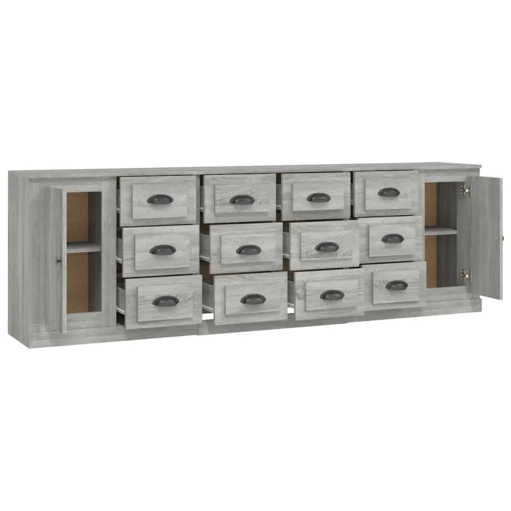 Sideboards 3 pcs Grey Sonoma Engineered Wood 3185293