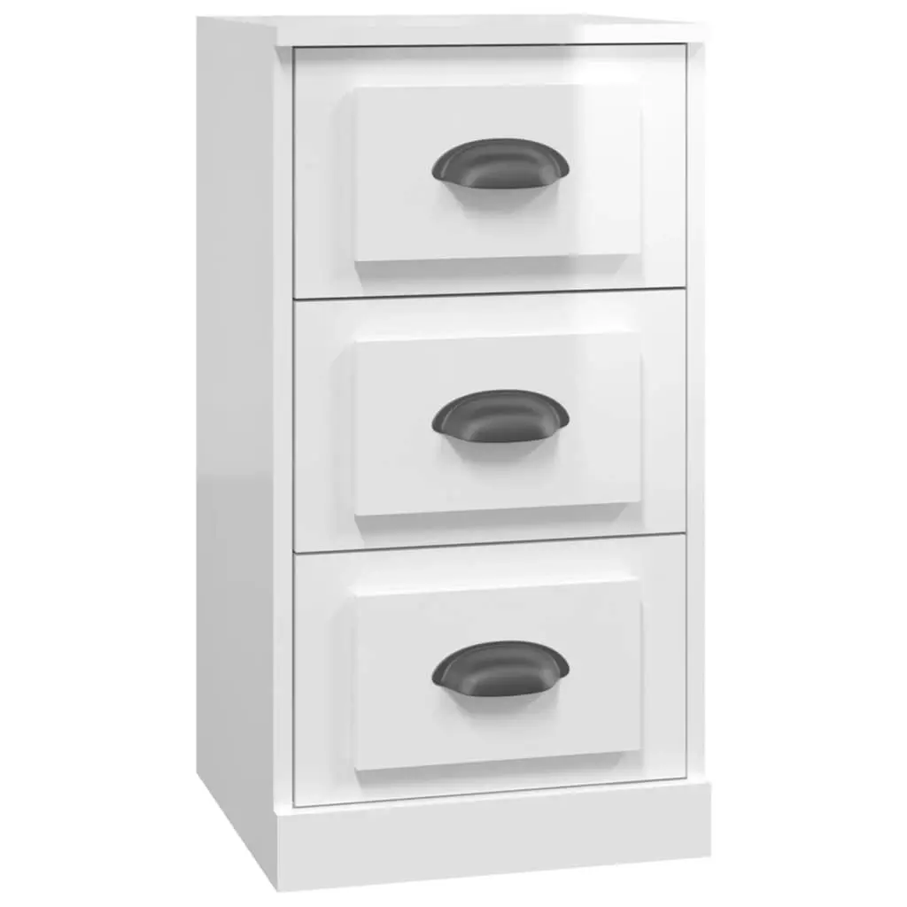 Sideboards 3 pcs High Gloss White Engineered Wood 3185233