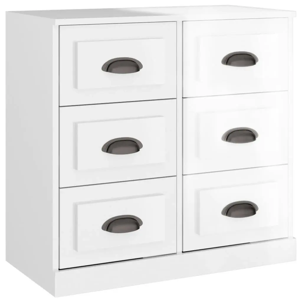 Sideboards 3 pcs High Gloss White Engineered Wood 3185289