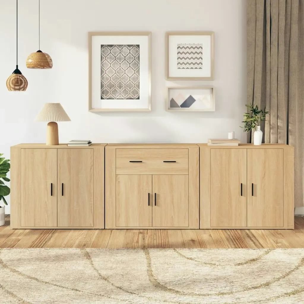 Sideboards 3 pcs Sonoma Oak Engineered Wood 3185418