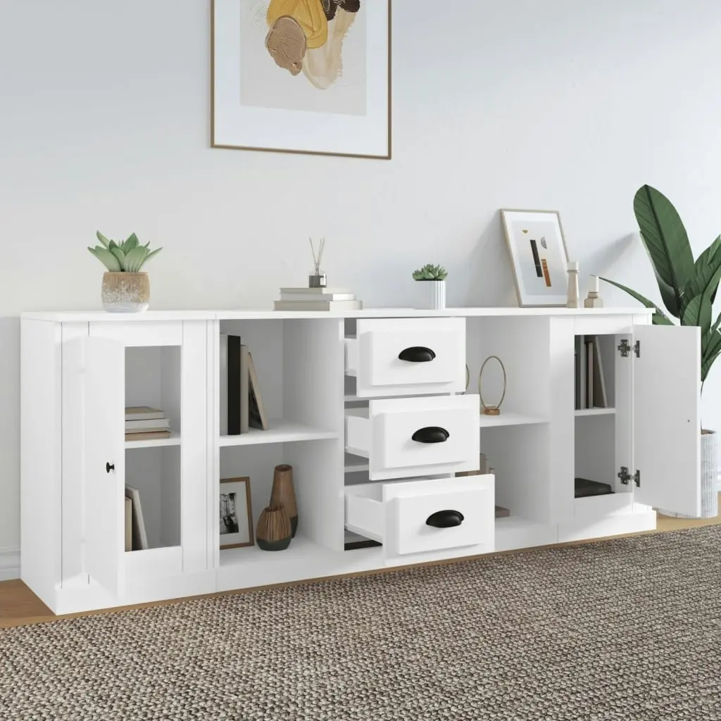 Sideboards 3 pcs White Engineered Wood 3185255