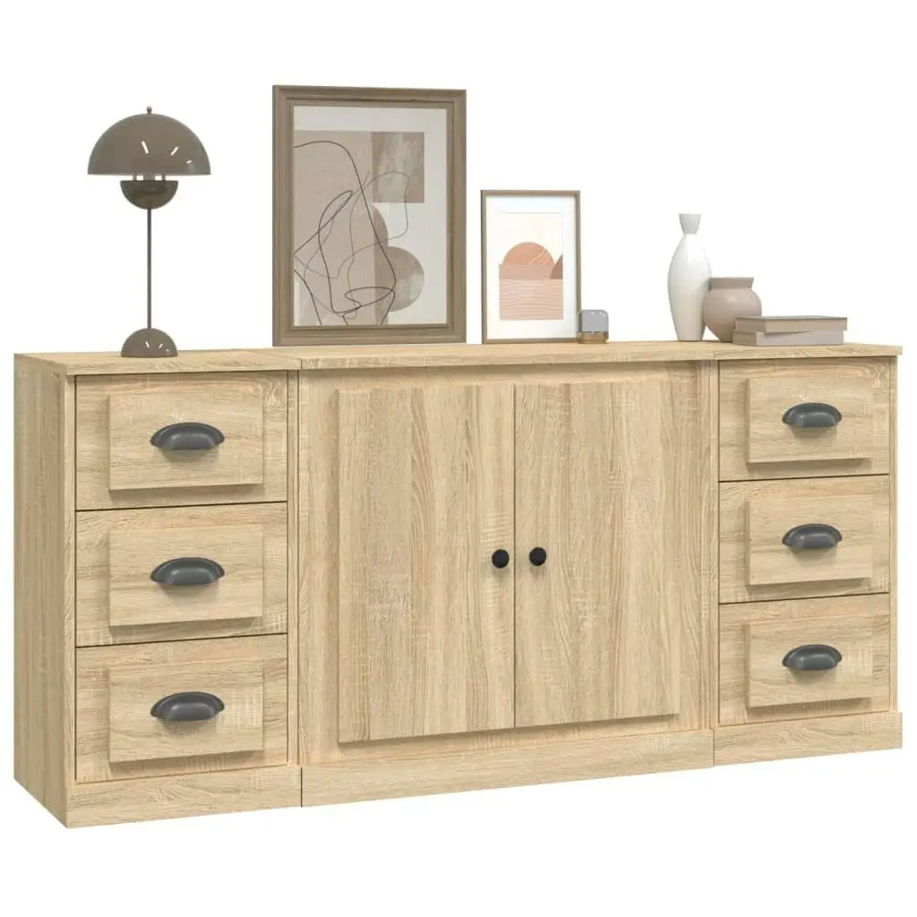 Sideboards 3 pcs Sonoma Oak Engineered Wood 3185234