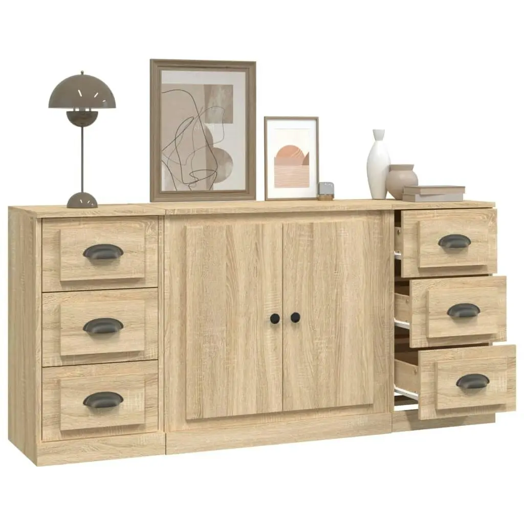 Sideboards 3 pcs Sonoma Oak Engineered Wood 3185234