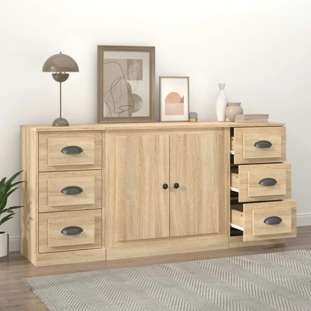 Sideboards 3 pcs Sonoma Oak Engineered Wood 3185234