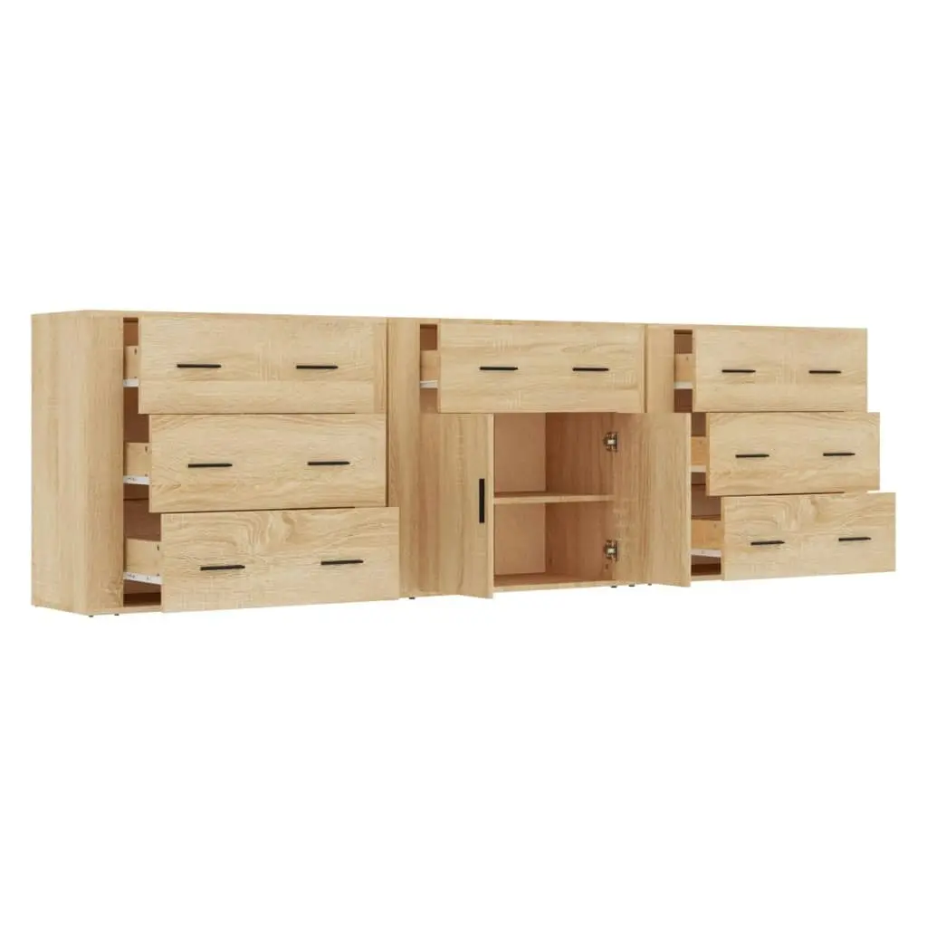 Sideboards 3 pcs Sonoma Oak Engineered Wood 3185426