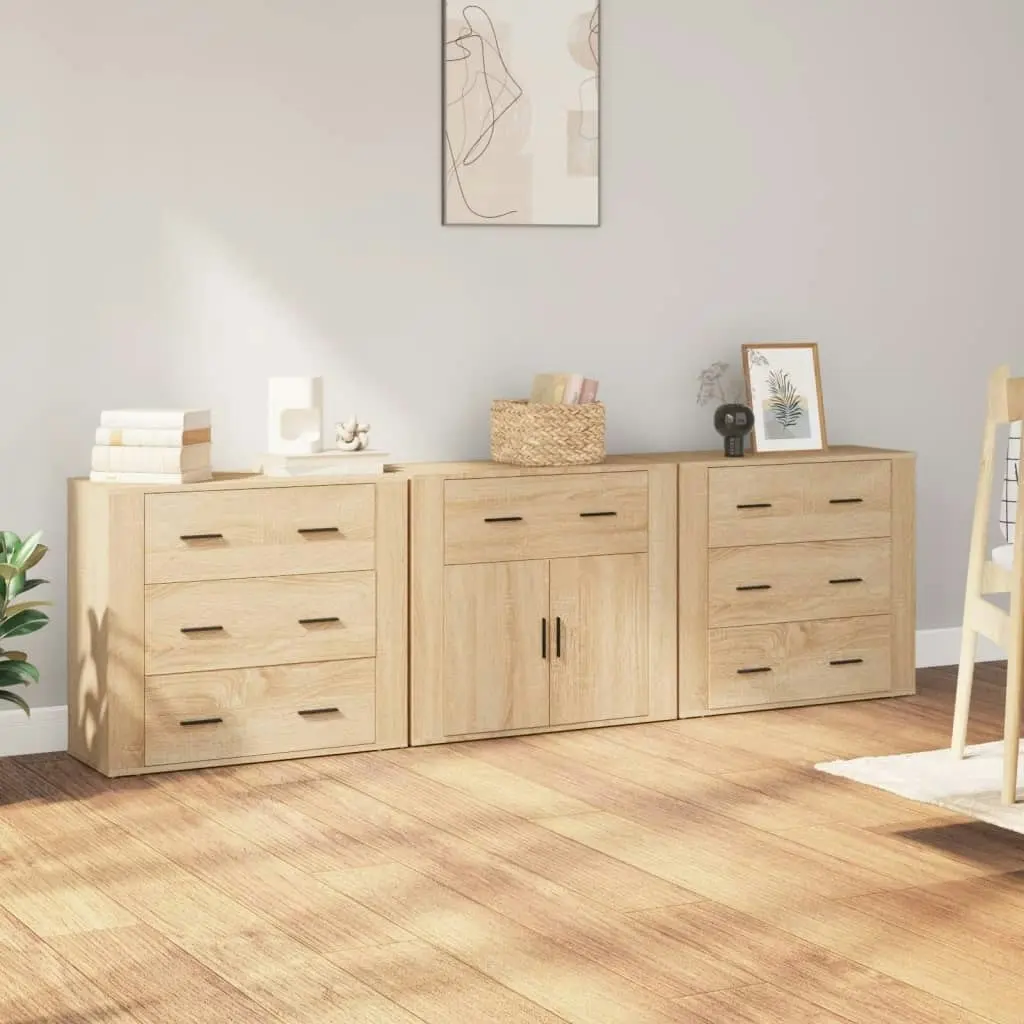 Sideboards 3 pcs Sonoma Oak Engineered Wood 3185426