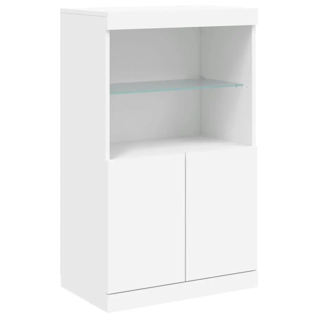 Sideboards with LED Lights 3 pcs White Engineered Wood 3209107