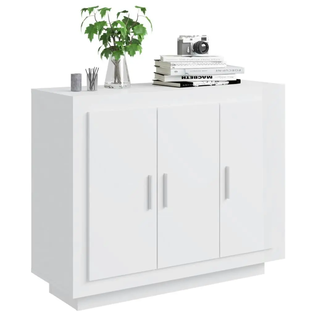 Sideboard High Gloss White 92x35x75 cm Engineered Wood 811841