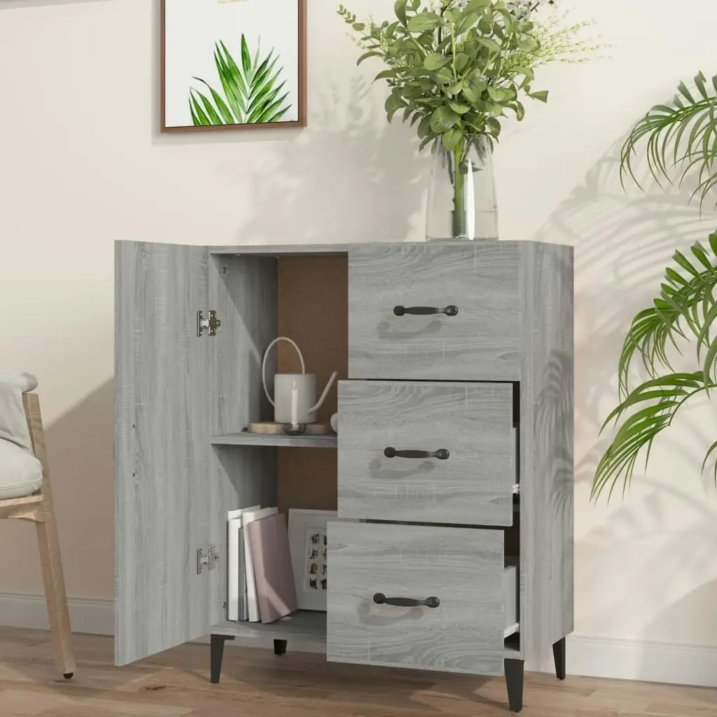 Sideboard Grey Sonoma 69.5x34x90 cm Engineered Wood 817355