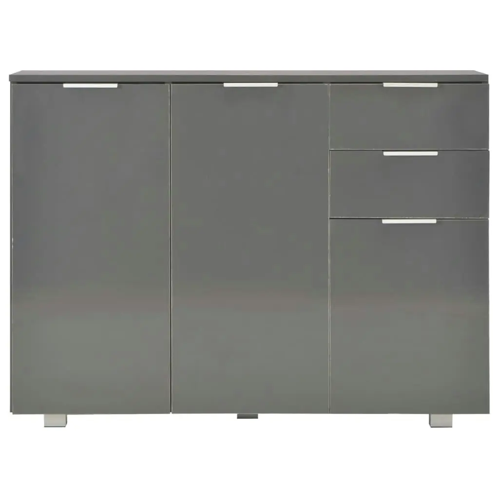 Sideboard High Gloss Grey 107x35x80.5 cm 283720